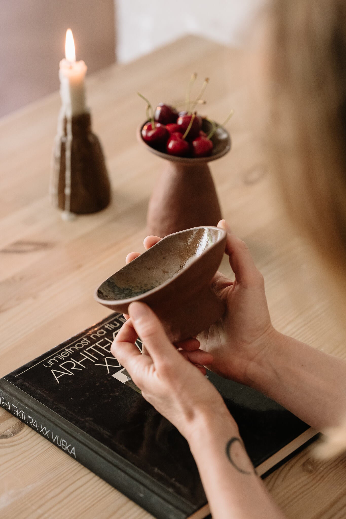 Pedestal Bowl Volcanic Ash